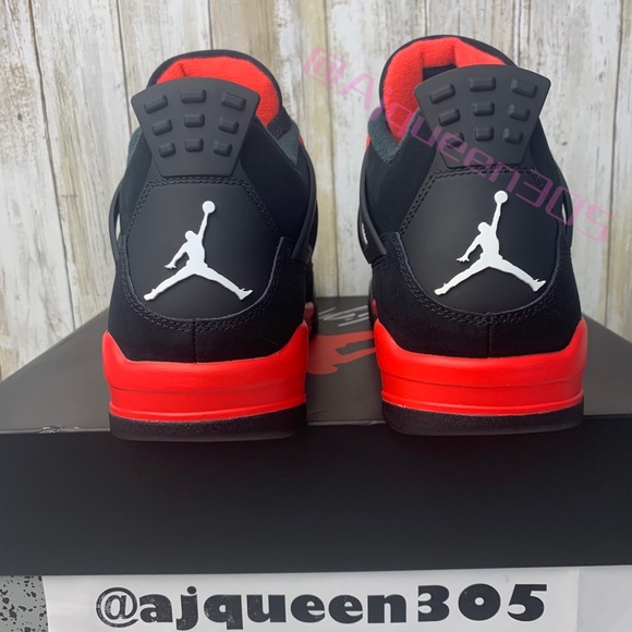 Air Jordan 4 Retro Black Red Men’s - Picture 5 of 6